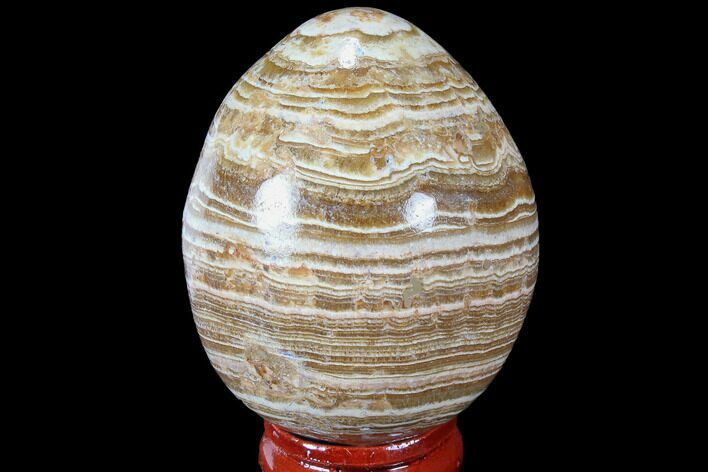 Polished, Banded Aragonite Egg - Morocco #98431